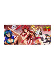 Anime mouse pad 28x12 inches featuring Rias in red bunny suit with Irina, Asia, and Akeno from High School DxD.