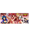 Anime mouse pad 32x12 inches featuring Rias, Irina, Asia, and Akeno from High School DxD in a grunge, fanservice style.
