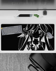 32x16 inches black and white anime mouse pad, minimal poster-style look with crisp contrast and light mood.