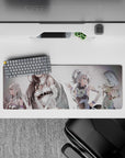 Graceful 32x12 mouse pad features Albedo and companions' strength for fans of dynamic fantasy aesthetics
