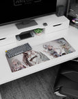Small but impactful 32x12 mouse pad showcases Albedo's elegance with intricate and bold artistry
