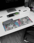 Small but impactful 32x12 mouse pad showcases anime-inspired tech with striking RGB contrasts and cyberpunk sophistication
