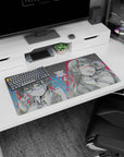 Glitch-inspired elegance design on 32x16 mouse pad brings Zero Two & Ichigo Cyberpunk Glitch's bold aesthetic to life vividly