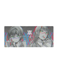 Streamlined Zero Two & Ichigo Cyberpunk Glitch Mouse Pad 28x12 featuring glowing glitches for bold workspace energy