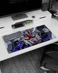 32x16 inches Gundam SEED Strike Gundam mouse pad, intense cockpit-style stare with metallic highlights.