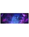 Galaxy nebula starfield desk mouse pad, extended 32x12 inches for keyboard and mouse.