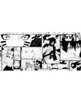 36x16 inches anime desk pad with black-and-white manga collage panels of Naruto characters.