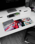 Artistic 32x12 inches mouse pad with Asuka Langley Shikinami in Evangelion Unit-02, blending reds, blues, and whites for a bold design.