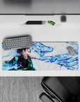 Compact 32x12 inch mouse pad highlighting Tanjiro's powerful water surge for Demon Slayer fans