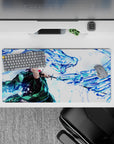 High-quality 32x16 inch mouse pad showcasing Tanjiro's intense battle stance for gaming setups