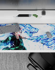 Sleek 36x16 inch desk pad featuring Tanjiro's majestic water dragon for anime enthusiasts and fans