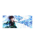 28x12 inch mouse pad featuring Tanjiro Kamado and a majestic water dragon from Demon Slayer