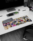 Soma Yukihira in headband and apron holding a tray on an anime mouse pad 32x12 inches.