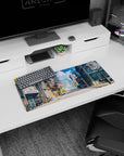 My Hero Academia mouse pad, 28x12 inches, featuring Tokyo Daybreak, blending tranquility and urban beauty in a peaceful Tokyo morning scene.