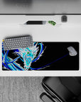 32x12 inches mouse pad featuring the icy dragon, with vivid blues and sharp contrasts, perfect for adding intensity to your workspace.