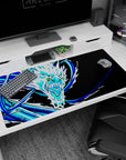 Large 40x20 inches desk pad with the icy dragon, capturing its chilling roar and vivid blue tones for an electrifying visual experience.