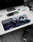 Modern 32x16 inches mouse pad with Jeanne d'Arc Alter from Fate/Grand Order, blending fiery energy and fierce determination in a bold design.