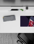 Small-sized 14x10 mouse pad with anime theme adds bold, moody energy to any desk or workspace