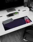Small but impactful 32x12 mouse pad showcases anime-inspired dominance with striking shadow-and-light contrasts and sleek sophistication