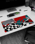 Durable 32x16 inch mouse pad with bold design of Tanjiro Kamado, perfect for gaming and anime setups