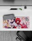 High School DxD anime mouse pad 28x12 inches featuring Rias and Koneko, vibrant characters on a pastel backdrop.