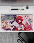 Anime mouse pad featuring High School DxD characters, including Rias and Koneko, in vibrant style, size 32x16 inches.