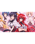 High School DxD desk pad 40x20 inches featuring Rias and Koneko, vibrant anime design with bold, pastel colors.