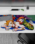 36x16 inches desk pad with Jolyne Cujoh from Stone Ocean, showcasing her dynamic energy and bold attitude in vibrant colors.