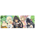 32x12 inches anime girl mouse pad with five cute maids in a squad pose, crisp lines and silky glide.