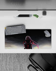28x12 inches mouse pad with Zero Two design, showcasing her in Strelizia armor against a stormy sky for a bold, dramatic anime effect.