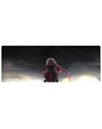 Compact 32x12 inches mouse pad with Zero Two design, featuring her in Strelizia armor against a stormy sky for a cinematic, powerful aesthetic.