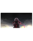 Mouse pad featuring Zero Two design, 32x16 inches, with her Strelizia armor against a stormy sky for a dramatic and intense anime effect.