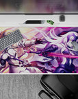 Dynamic 40x20 desk pad showcases Ruler Jeanne and Alter's battle with striking intensity for fans of legendary duels
