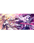 Ruler Jeanne vs Alter mouse pad 36x16 with fierce battle theme for immersive anime-inspired decor and setups