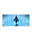 Mouse pad featuring Giyu Tomioka, 28x12 inches, with rippling waters, perfect for creating a serene atmosphere at your desk.