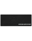 Cowboy Bebop 32x12 mouse pad with a starry void and "You're gonna carry that weight." for a minimalist, emotional workspace tribute
