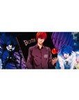 Death Note anime desk pad 36x16 inches with Light, L, Ryuk, purple wings, and DEATH text artwork.