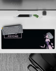 32x12 inches dark, moody pink-and-black mouse pad with gritty screenprint splatter and edgy vibe.