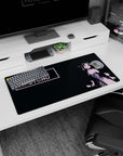 32x16 inches Rena Ryugu Higurashi mouse pad, anime girl staring back holding a blade on dark backdrop.
