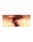 Sepia Akatsuki anime mouse pad 28x12 inches with straw hat figure, sparkles, and smooth tracking.