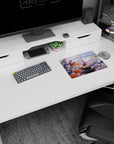 Hololive-inspired mouse pad 14x10 inches showing Marine, Gura, Calliope and Amelia napping together.