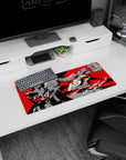 Anime mouse pad, 28x12 inches, featuring Persona 5 Royal's Joker and Kasumi in dynamic black, white, and red design.