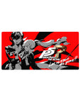 Anime mouse pad 32x16 inches featuring Persona 5 Royal's Joker and Kasumi in black, white, red with gold "P5R" logo.