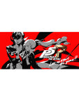 Anime desk pad 36x16 inches featuring Joker and Kasumi from Persona 5 Royal in bold black, white, and red design.