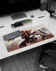 32x16 inches Mobile Suit Gundam: Iron-Blooded Orphans mouse pad with Gundam Barbatos lunging through dust.