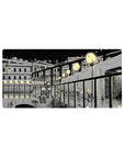 32x16 inches anime girl mouse pad with night docks, street orbs, and cozy hand-drawn city sketch.