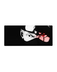 28x12 inches anime mouse pad with Kakashi-style masked ninja portrait, bold black-and-white line art.