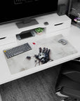 32x16 inches anime mouse pad showing a shattered robot hand reaching up, exposed wires and a red gem.