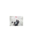 14x10 inches classic anime mouse pad with broken robotic hand, cracked white floor, wires, and red gem.