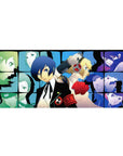 Anime mouse pad 36x16 inches featuring Persona 3's Makoto and Aigis, with SEES team in vivid design, capturing unity and style.